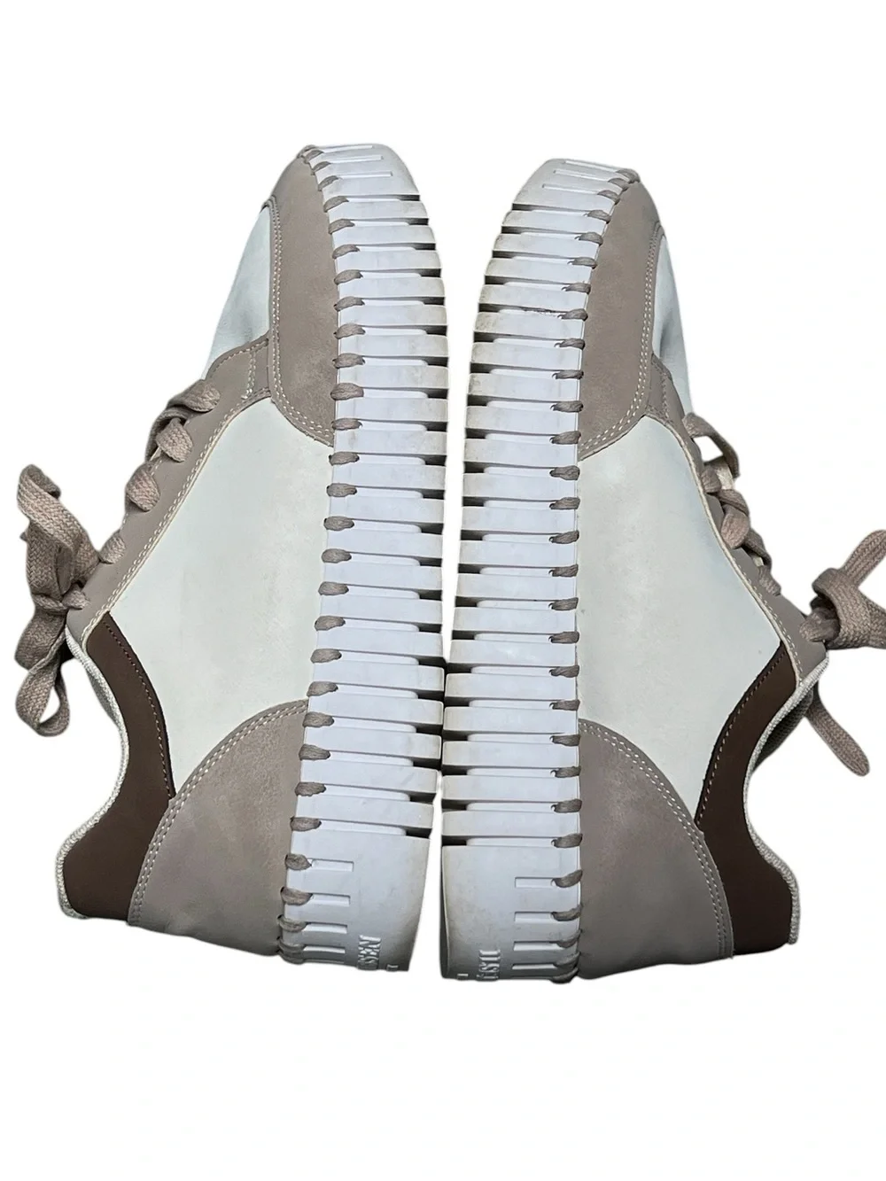Ilse Jacobsen tulip neutral leather lace up platform sneakers in Lily white - Picture 6 of 10